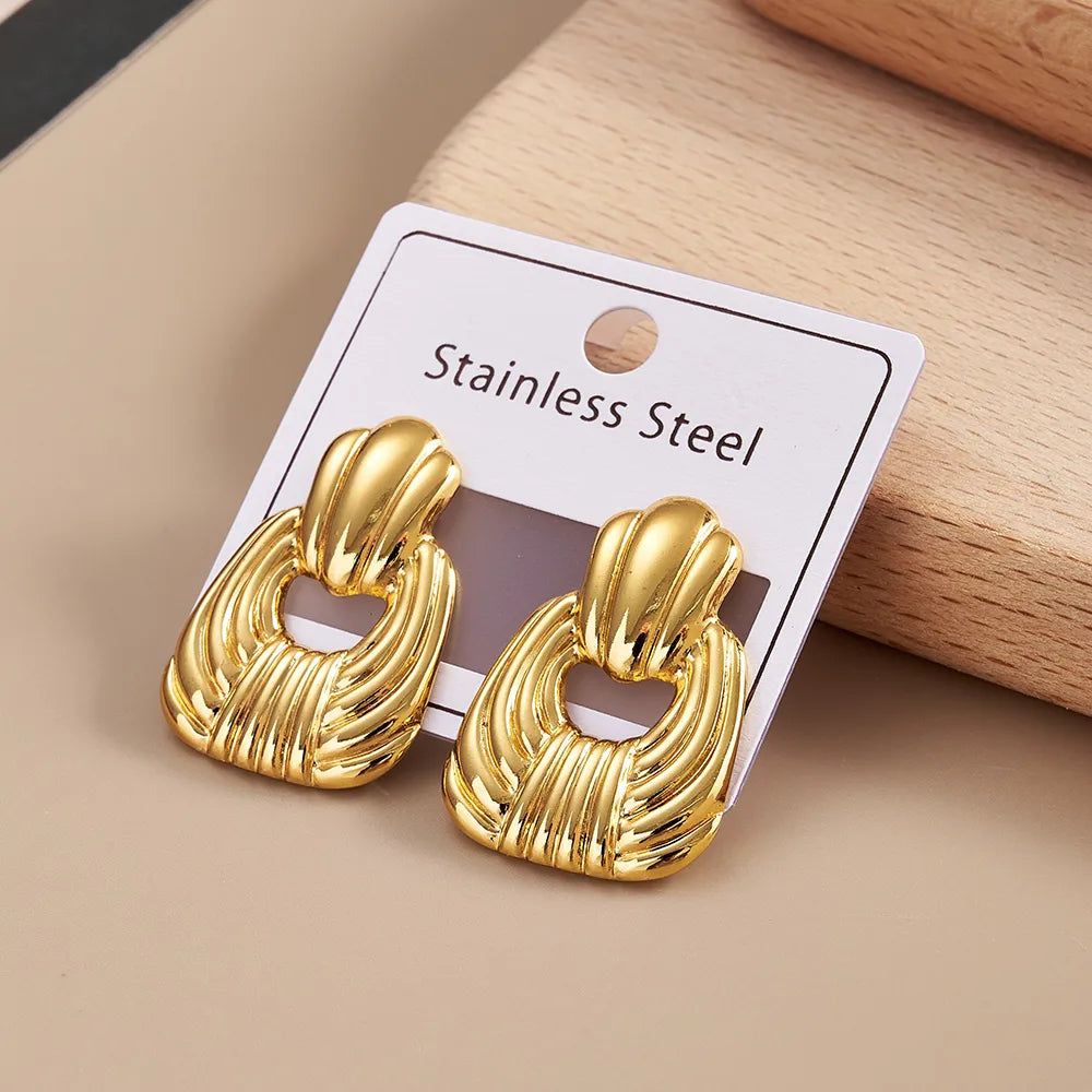 Golden Knot Sculpted Stud Earrings