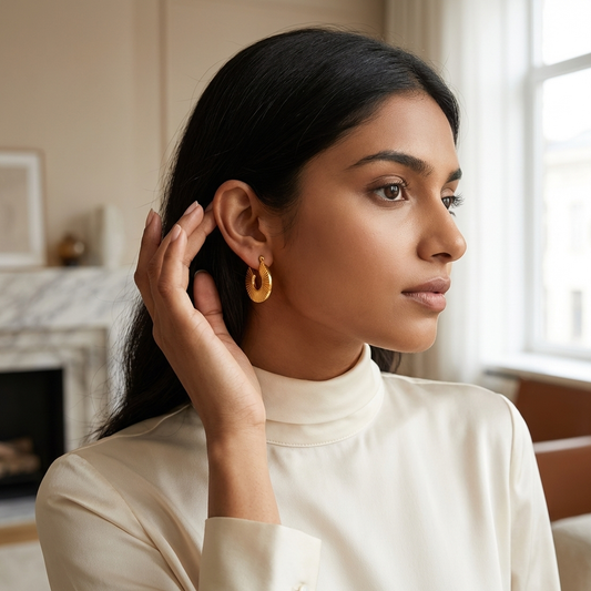 RadiantRidge Textured Hoop Earrings