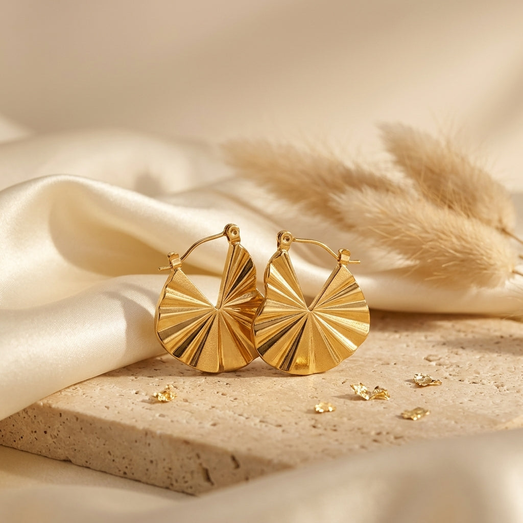 Solviera Gold Hoops Earrings
