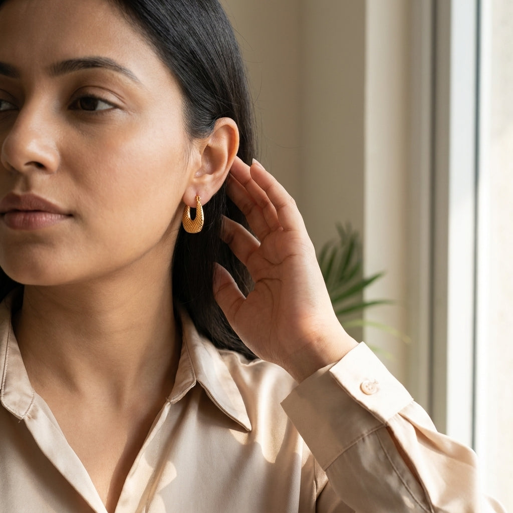 Aurielle Textured Gold Hoops