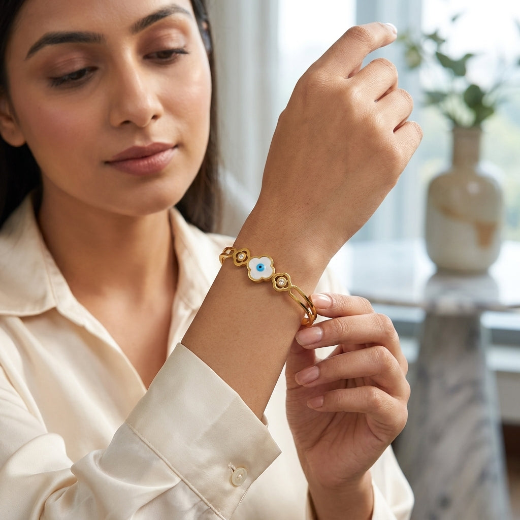 Seraphina Evil Eye Gold Bracelet
