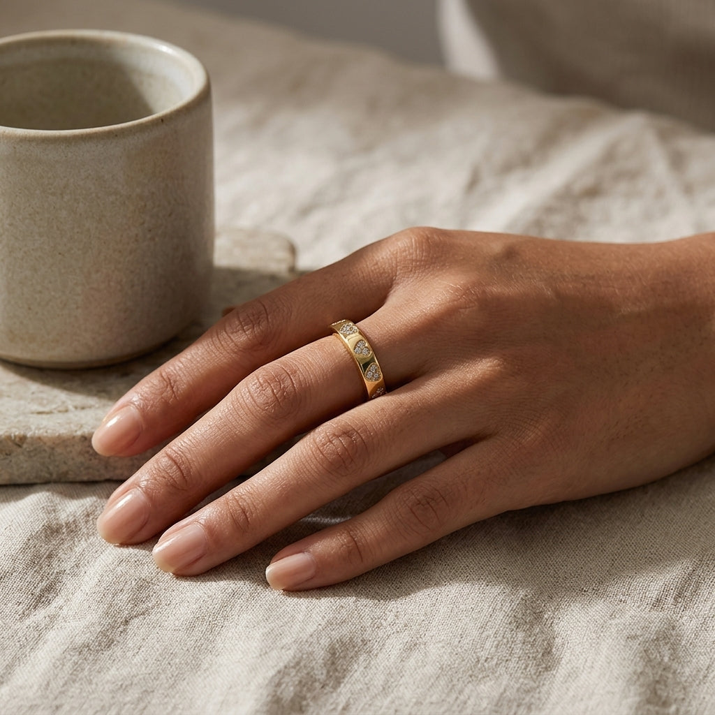 Amoura Crystal Heart Ring
