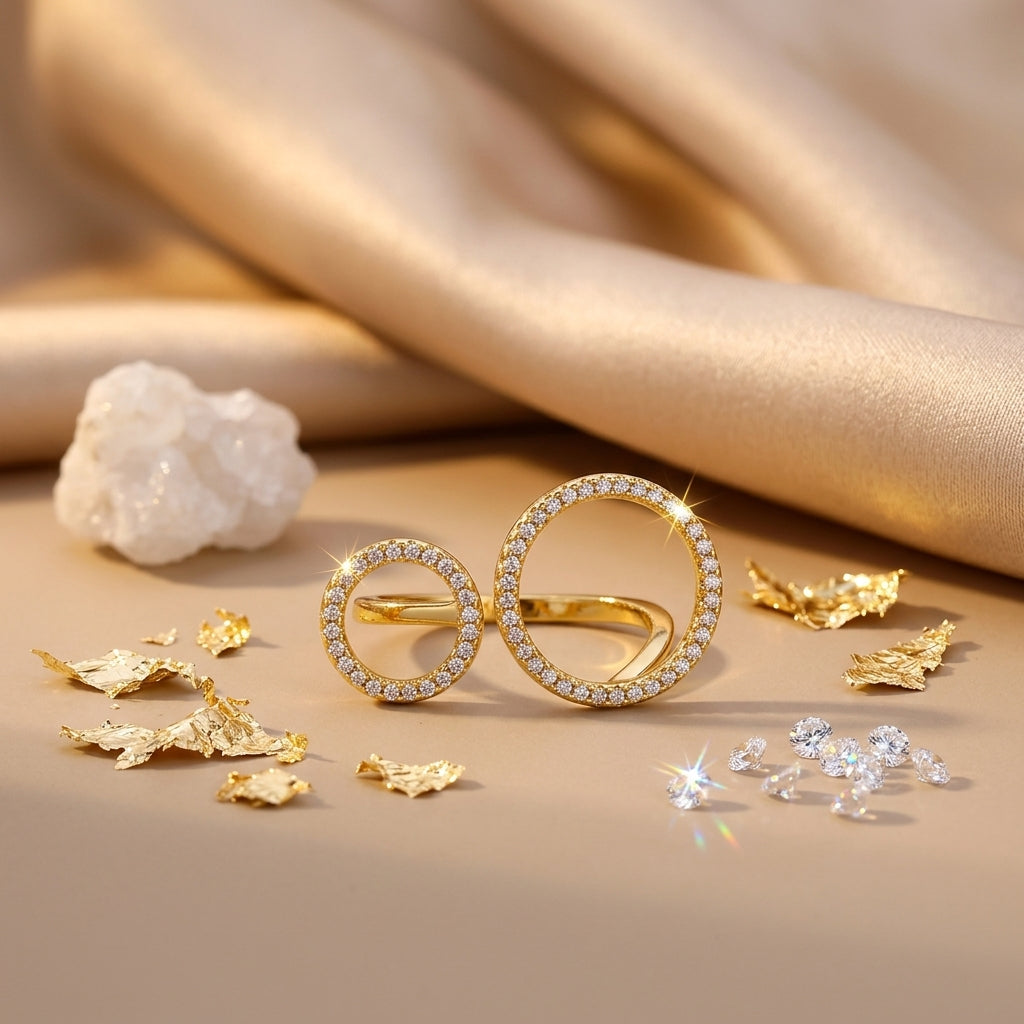 Orlisse Halo Gold Ring