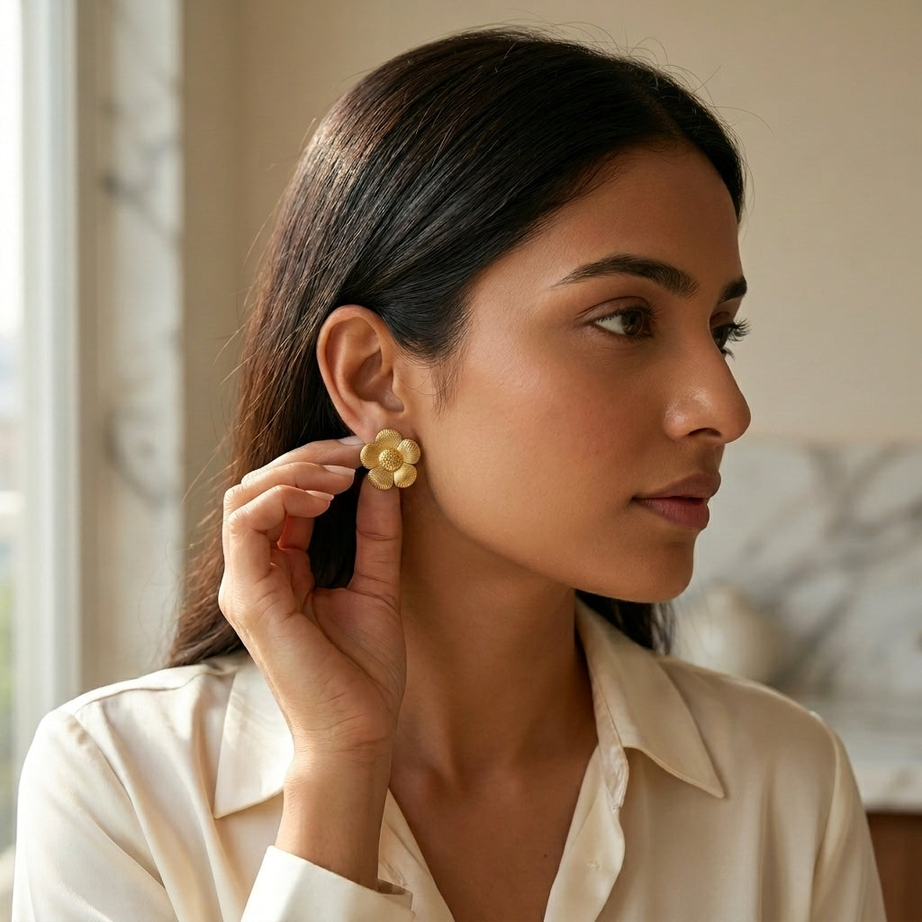 Gold Fleur Radiance Studs