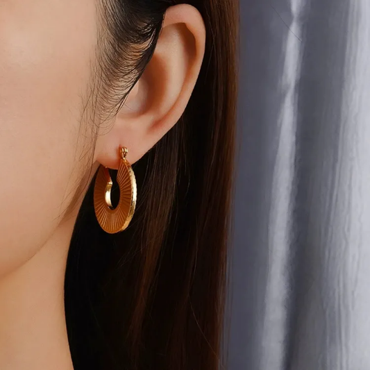 RadiantRidge Textured Hoop Earrings
