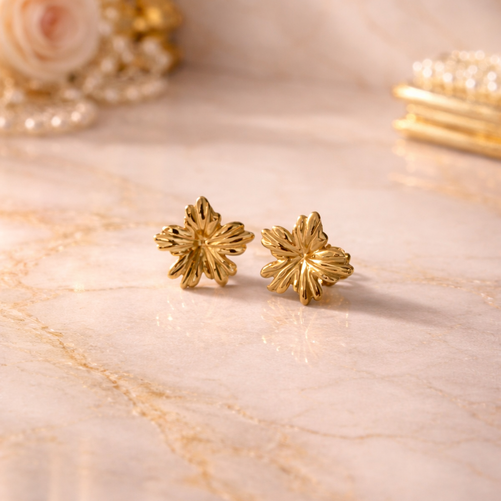 Golden Blossom Petal Studs
