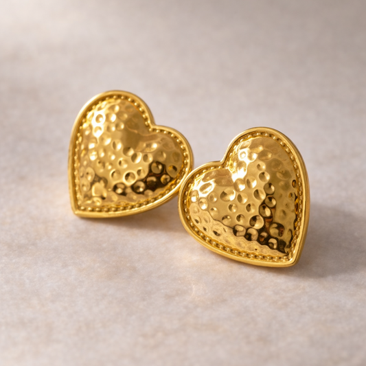 HammerHeart Vintage Textured Earrings