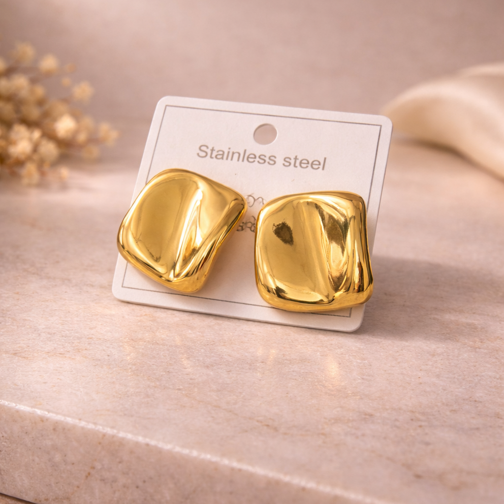 Soft Edge Stud Earrings