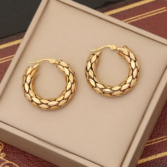 Aurex Woven Luxe Hoops
