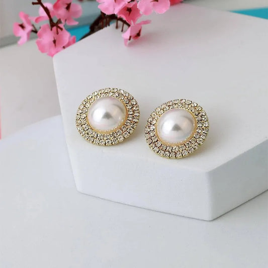 Spark Korean Pearl Stud Earrings