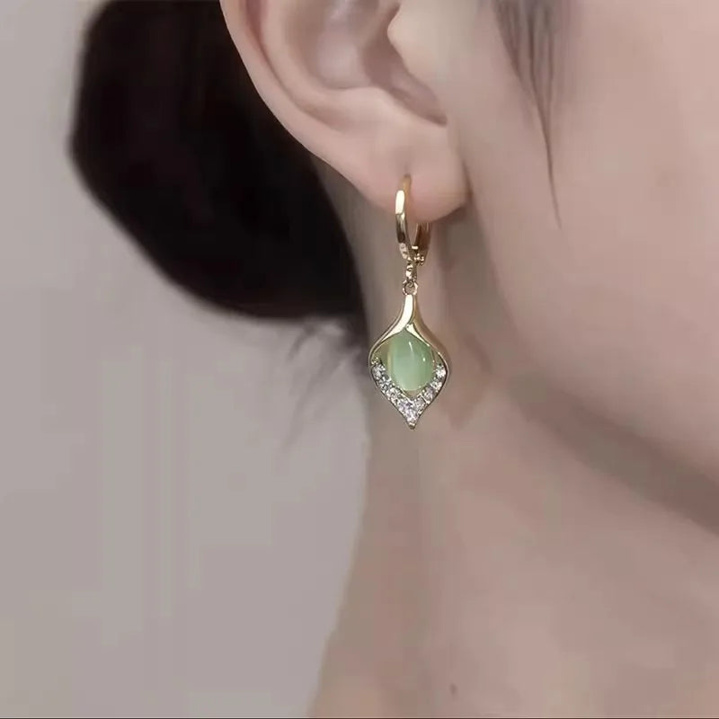 Homiblend Crystal Drop earrings - Sea Green