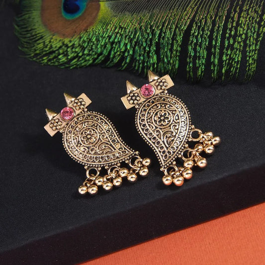 Antique Owl Charm Studs – Gold Plated