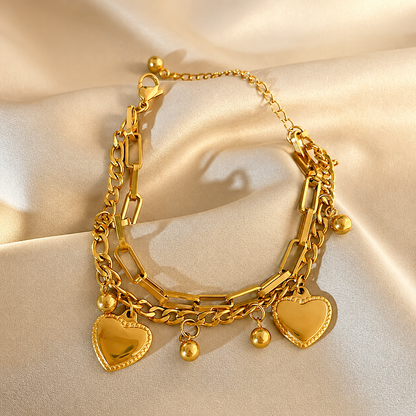Aurielle Heart Charm Bracelet