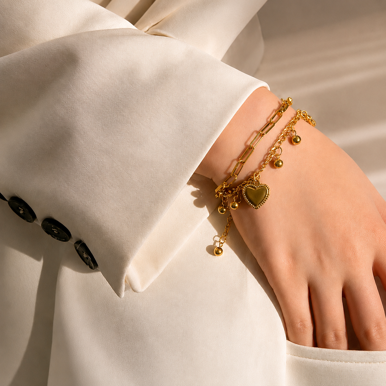Aurielle Heart Charm Bracelet