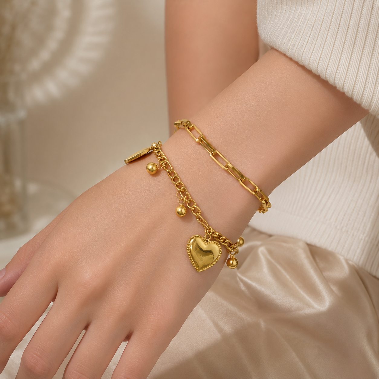 Aurielle Heart Charm Bracelet