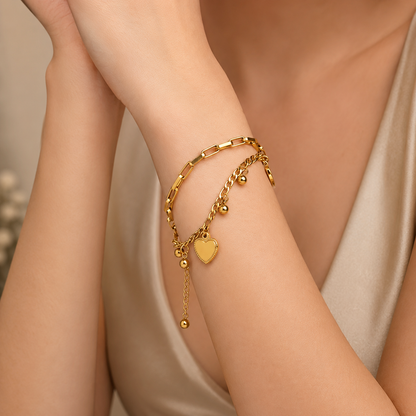 Aurielle Heart Charm Bracelet