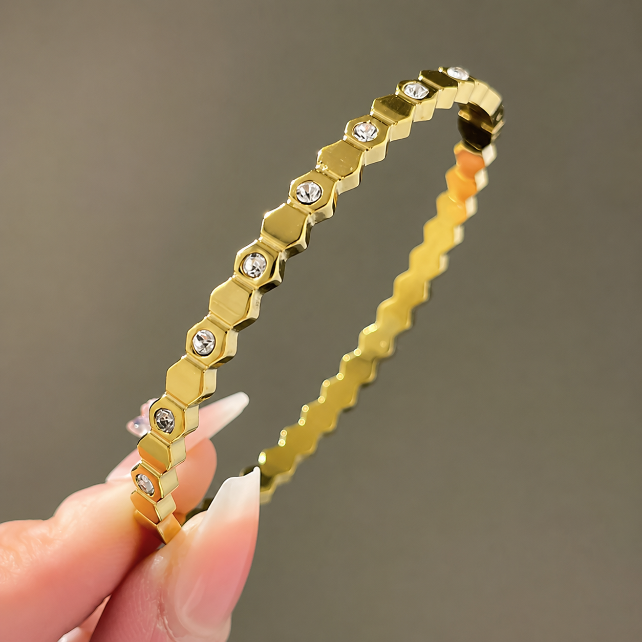 Aurielle Hexa Crystal Bangle