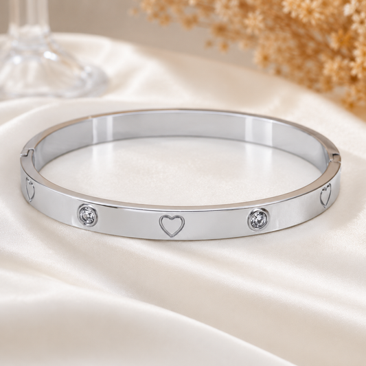 Celeste Silver Heart Bracelet