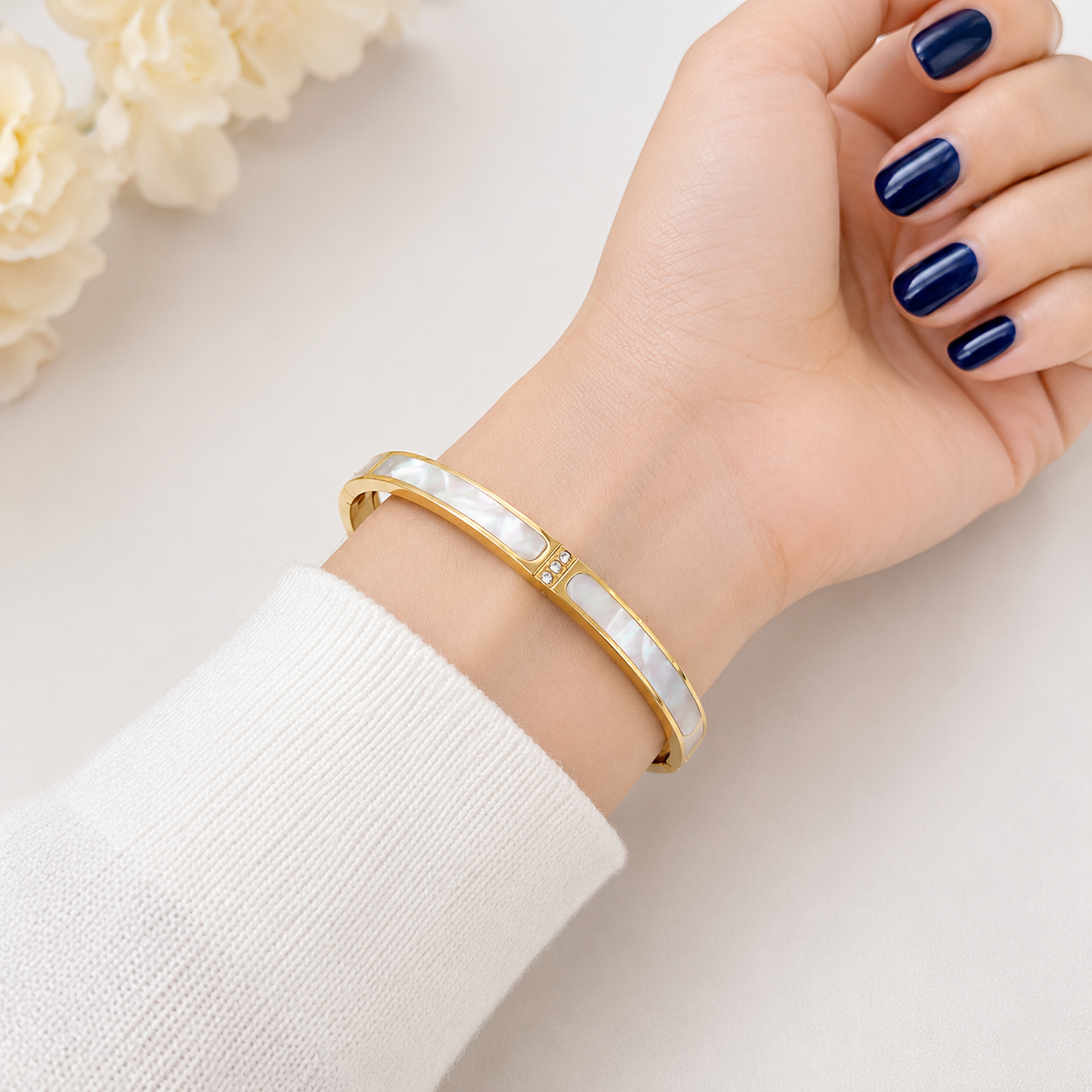 Celeste Gold Pearl Bracelet