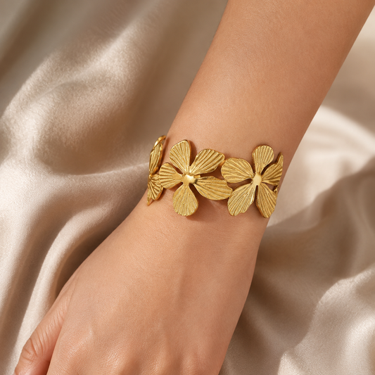 Solara Bloom Gold Cuff