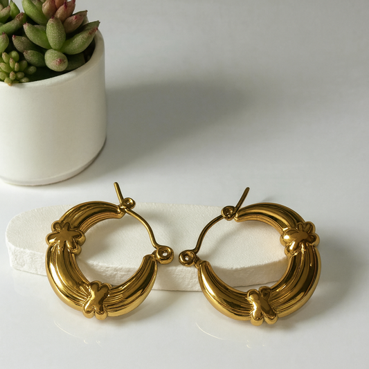Twisted Knot Gold Hoop Earrings