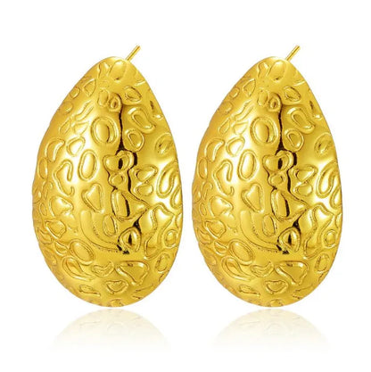 LuxeAurora Embossed Aquadrop Earrings