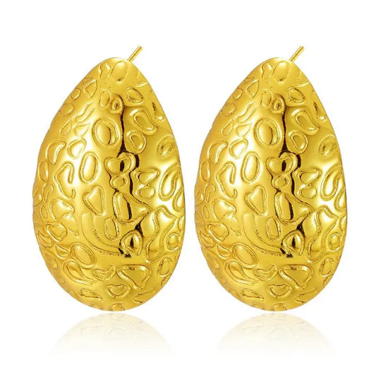 LuxeAurora Embossed Teardrop Earrings