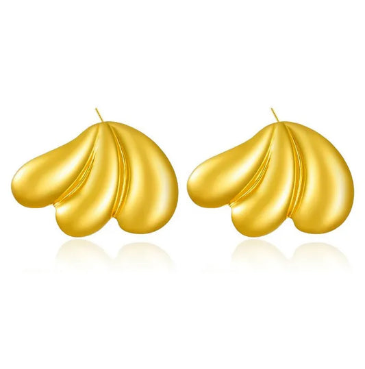 LunaPetal Sculpted Leaf Earrings