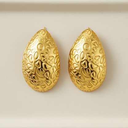 LuxeAurora Embossed Aquadrop Earrings