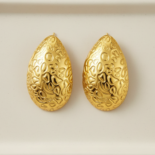 LuxeAurora Embossed Aquadrop Earrings