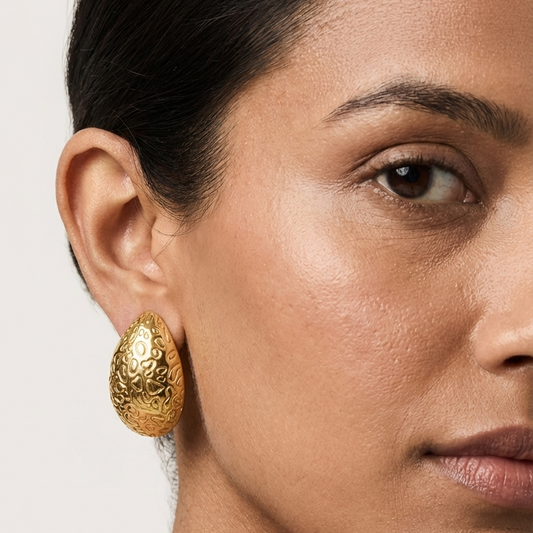 LuxeAurora Embossed Aquadrop Earrings