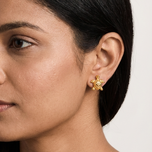 Goodluck Tortoise Stud Earrings