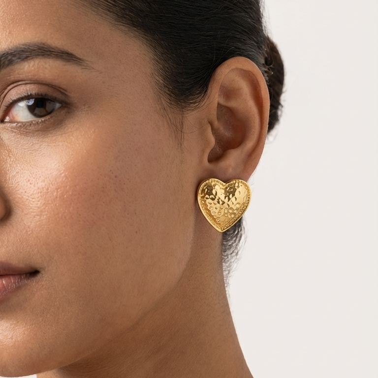 HammerHeart Vintage Textured Earrings