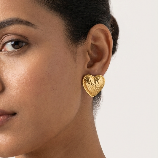 HammerHeart Vintage Textured Earrings