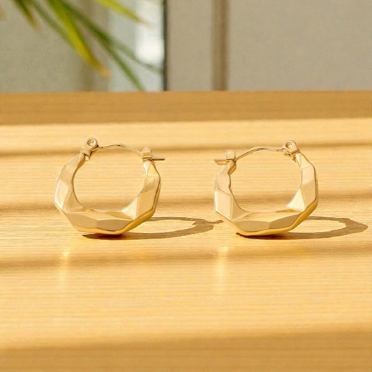 Luxe Geo Gold Hoop  – 18K Gold Plated Stainless Steel