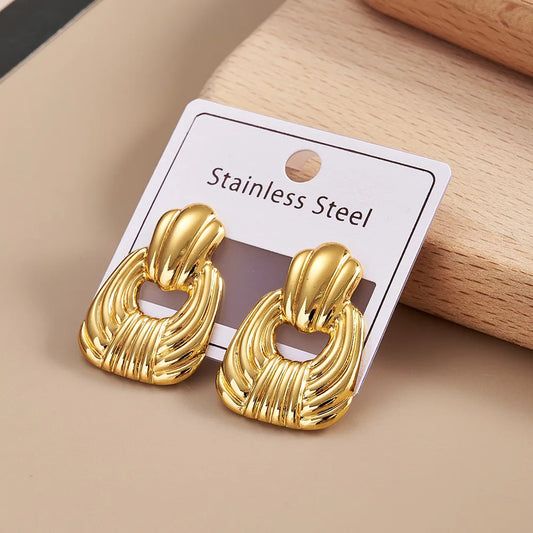 Golden Knot Sculpted Stud Earrings