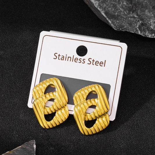 Golden Geo Link Studs