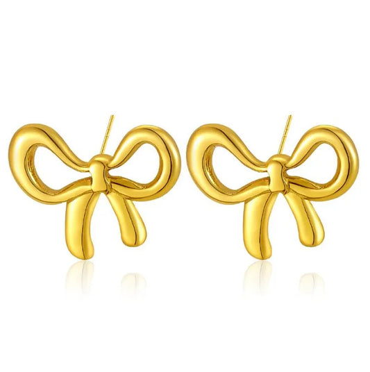 Velour Bow Luxe Studs