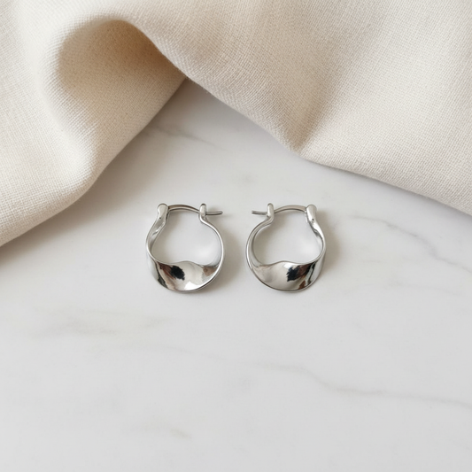 Homiblend Oria Fluid Silver Luxe Hoops