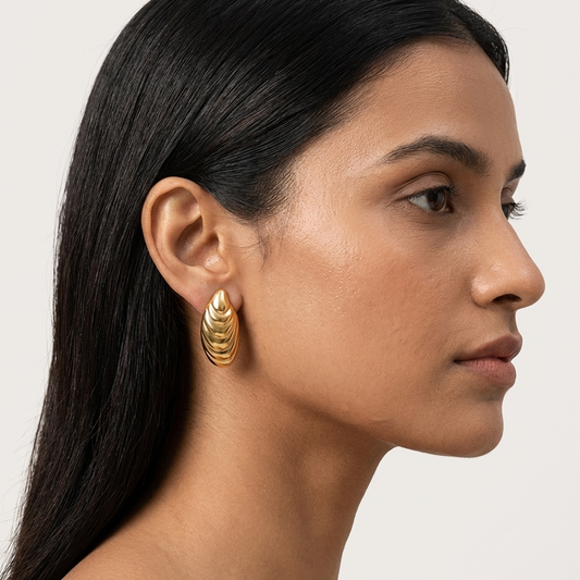 ShellCrest Layered Luxe Earrings