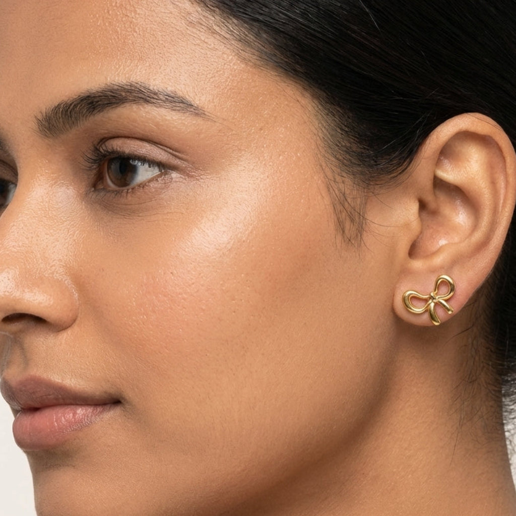 Velour Bow Luxe Studs