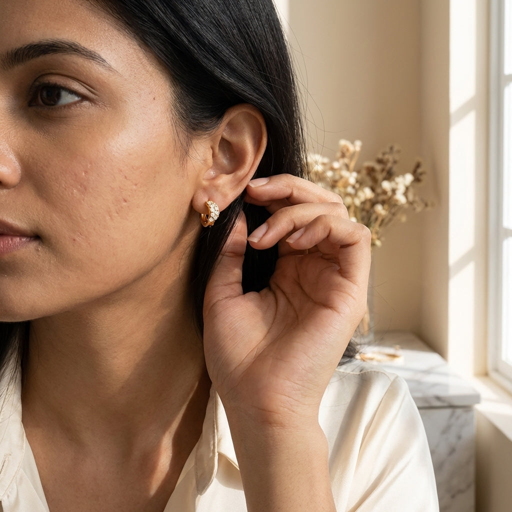 Homiblend Golden Glow Zircon Hoops