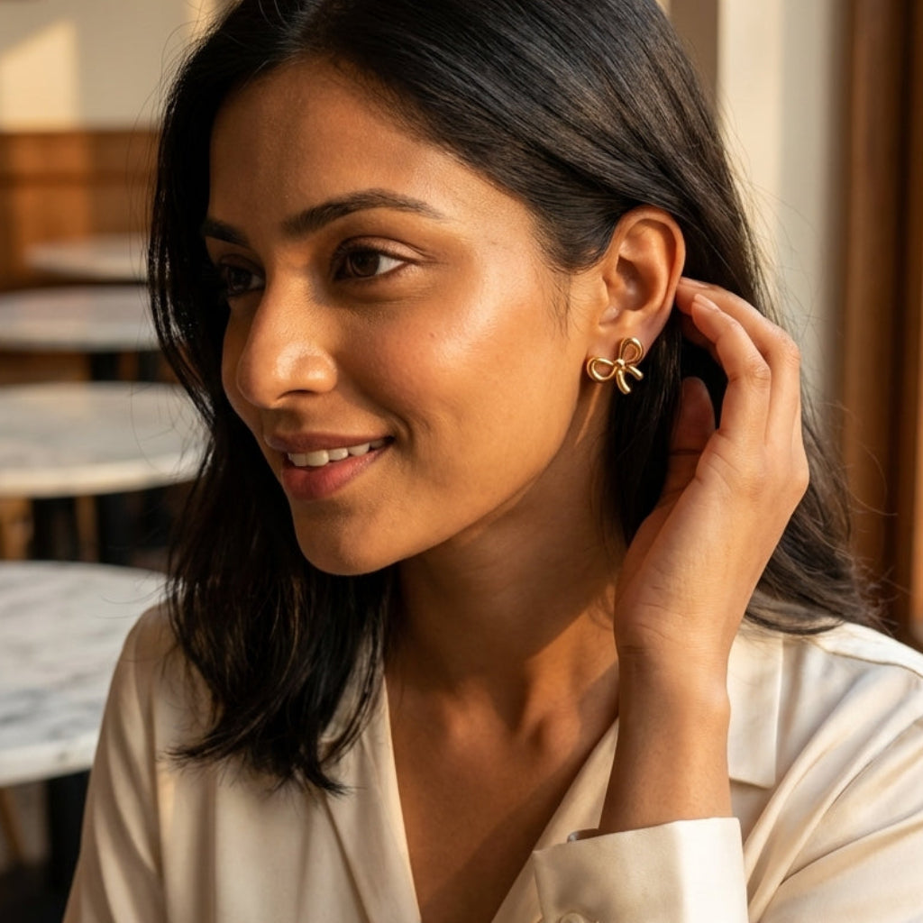 Velour Bow Luxe Studs