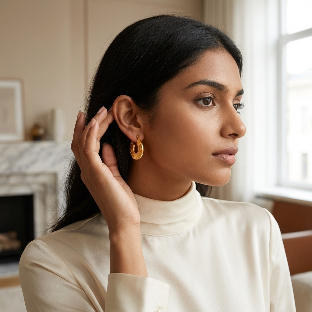RadiantRidge Textured Hoop Earrings