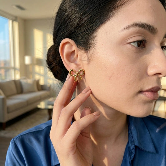 Velour Bow Luxe Studs