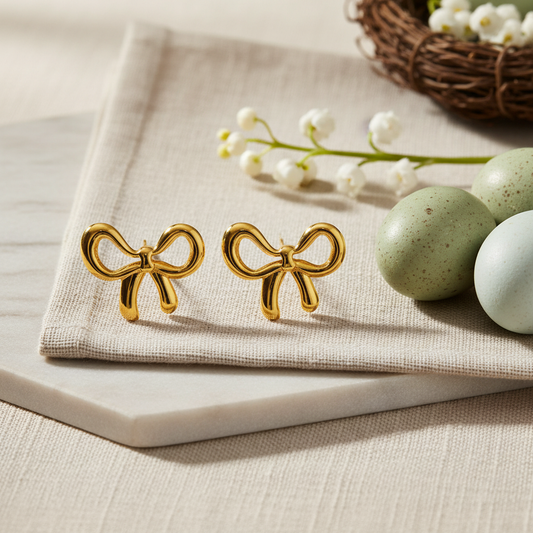 Velour Bow Luxe Studs