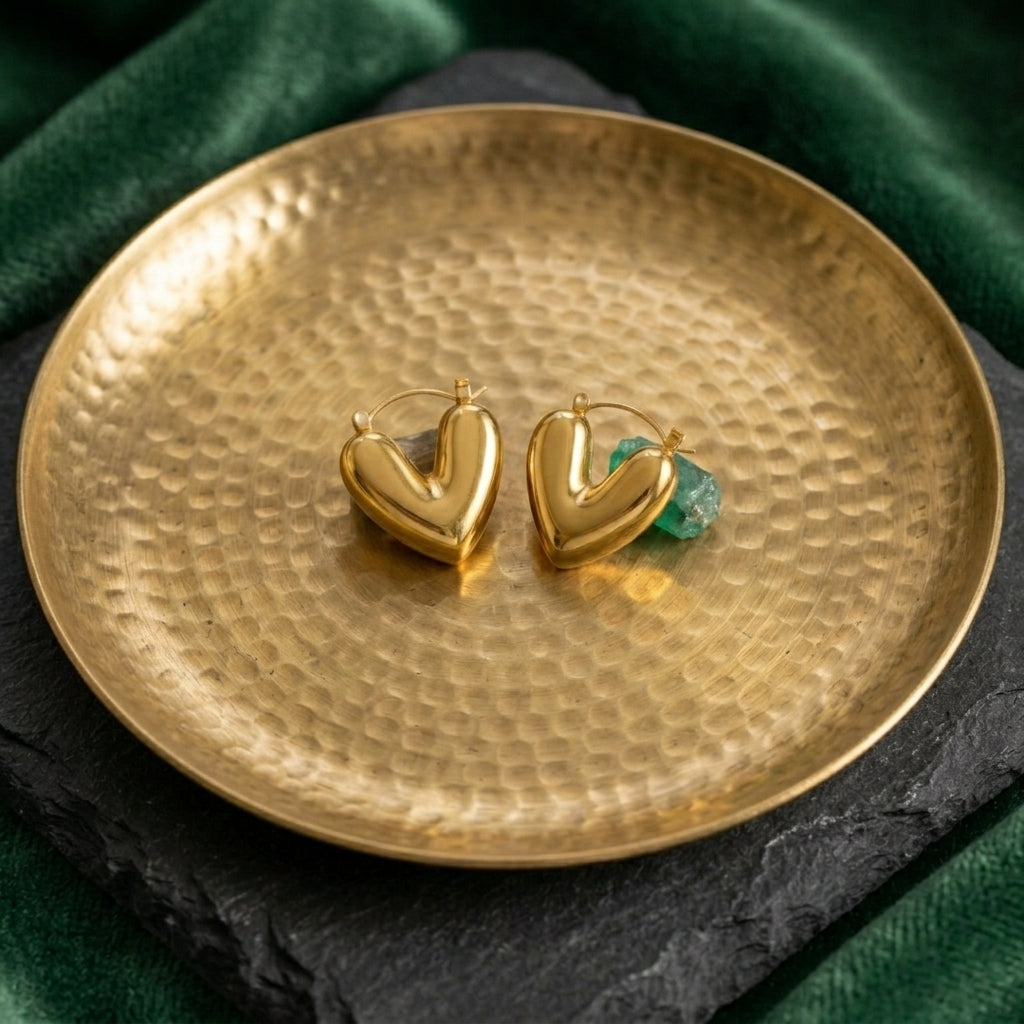 Aurelia Gold Heart Hoop Earrings