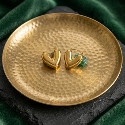 Aurelia Gold Heart Hoop Earrings