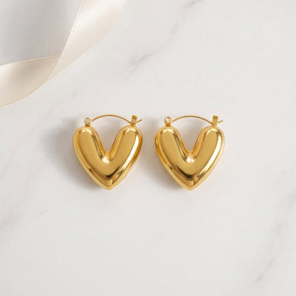 Aurelia Gold Heart Hoop Earrings