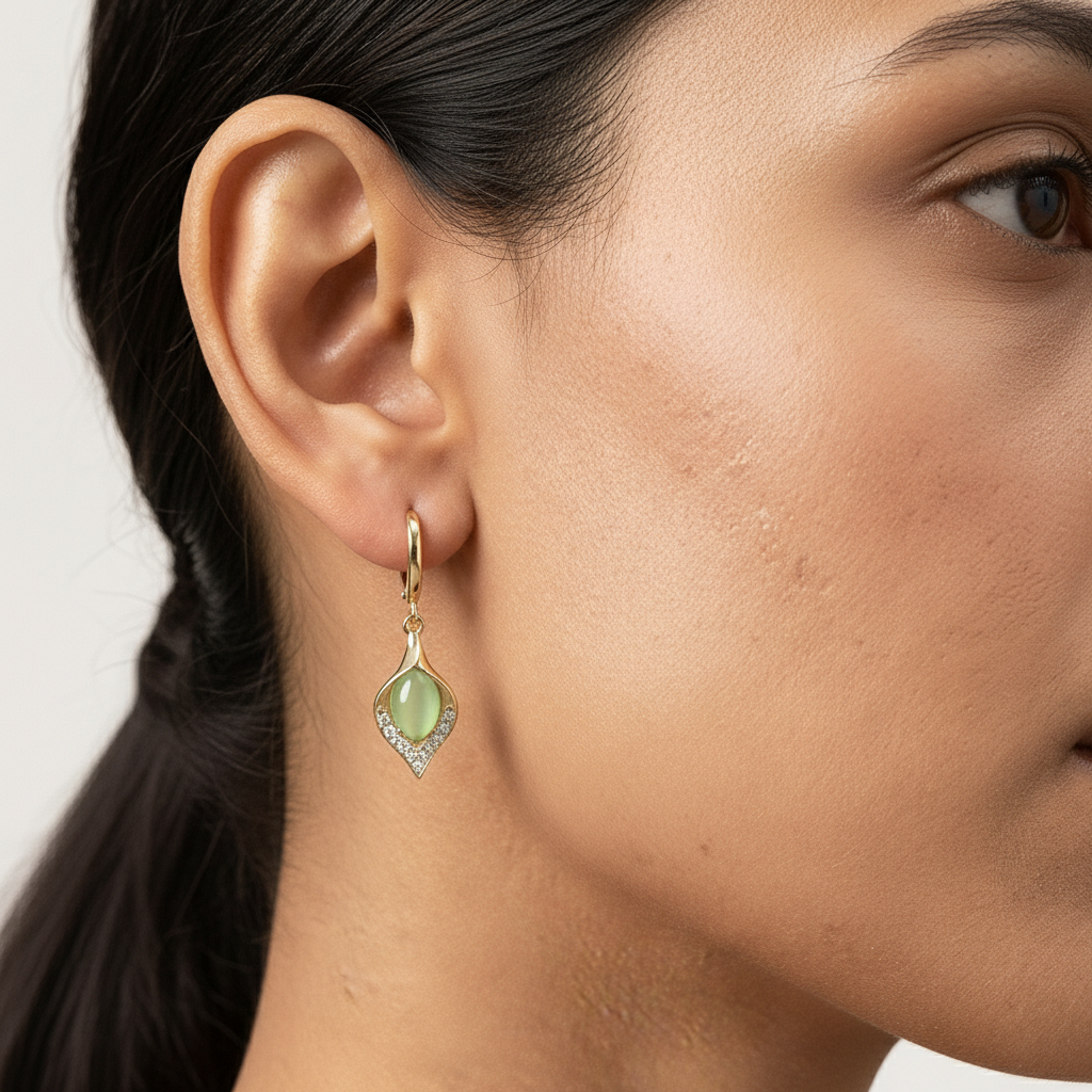 Homiblend Crystal Drop earrings - Sea Green
